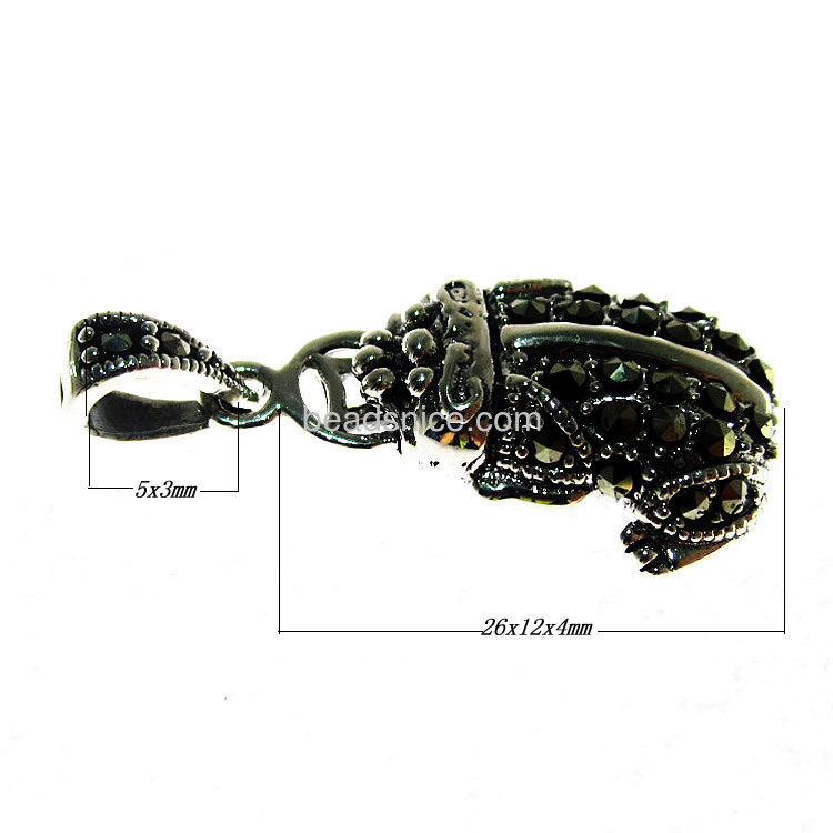 Wholesale sterling silver marcasite frog pendants with thailand silver jewelry