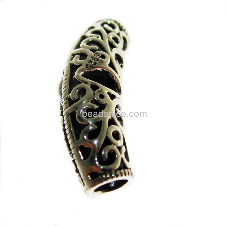 Thailand sterling silver tubing with marcasite stone for jewelry diy