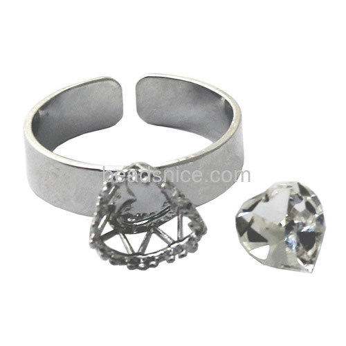 Brass rings blanks Jewelry fashion jewelry  heart shape