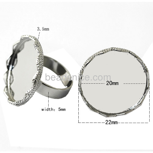 Fashion brass ring blanks  round shape