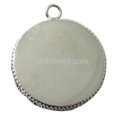 Necklace Pendant Setting Jewelry Pendant Findings brass wholesale flat round
