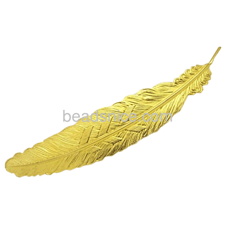 Feather jewelry accessories brass with hole