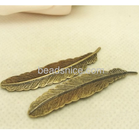 Feather jewelry accessories brass with hole