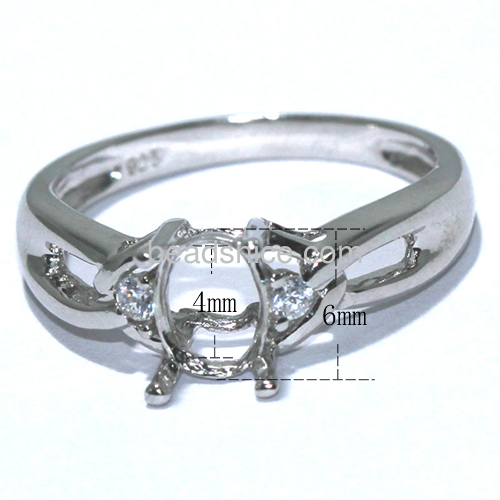 Wholesale sterling silver jewelry sterling silver rings  setting round