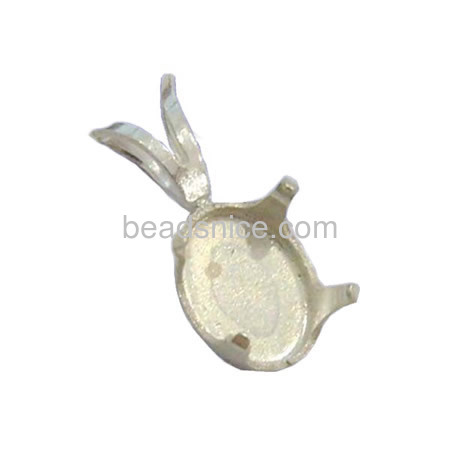 925 solid sterling silver pendant base with 4 prongs