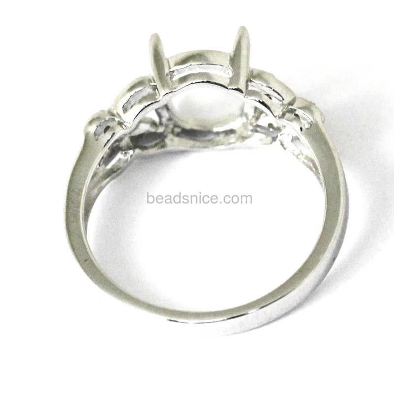 Silver jewelry zircon ladies ring setting