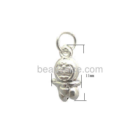 Doraemon charms pendant made with 925 silver best for cute bracelet