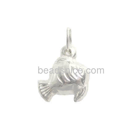 Lucky fish charms pendant of solid 925 sterling silver