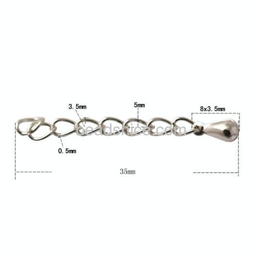 925 Sterling silver teardrop extender chain for adjustable bracelet