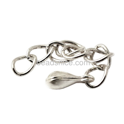 925 Sterling silver teardrop extender chain for adjustable bracelet