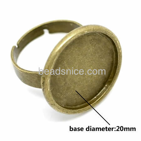 Pad ring base,Brass finger ring settings,lead-safe,nickel-free