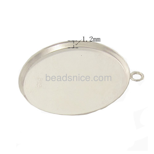 Round  Bezel  Sterling Silver 925 Low wall for gluing