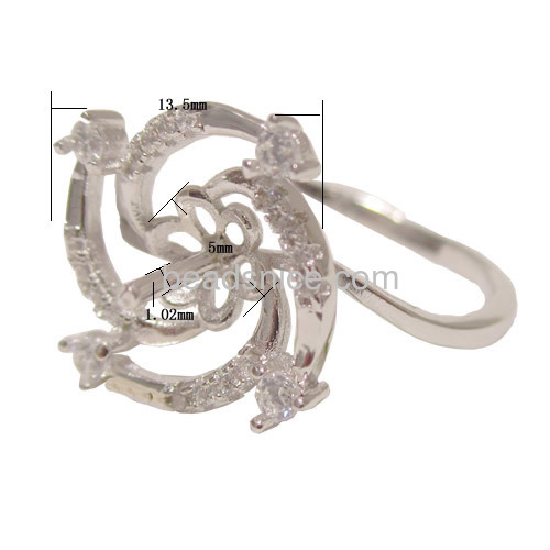 Cluster rings setting for ladies wholesale silver jewelry