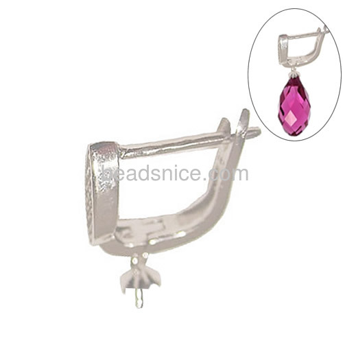 S925 French Wires Dangle Earrings Components for half drilled beads