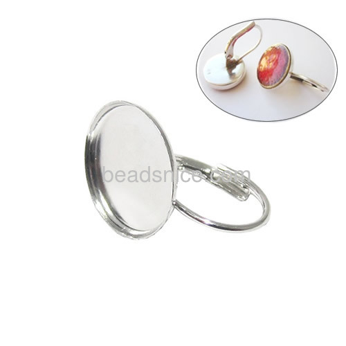 Sterling silver 925 jewelry earrings base 6mm round