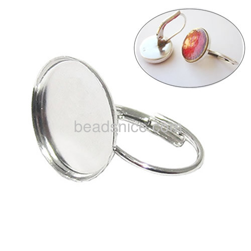 925 Silver earrings base making DIY jewelry round 10mm