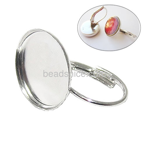 925 Solid Silver bezel earring blanks earring bezel french lever back leverback earring blank round earring base setting