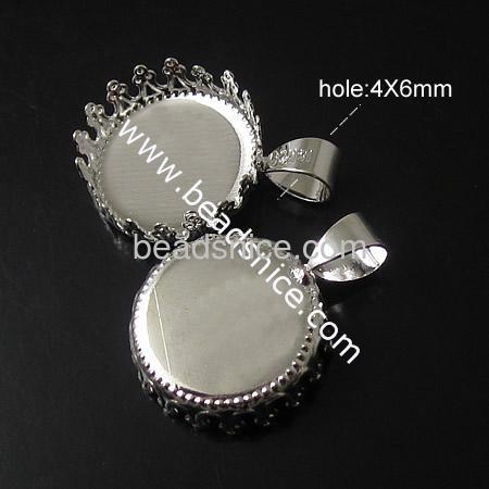 Pendant setting Jewerly Pendant findings Nickel-Free Lead-Safe flat-round  Hand rack plating