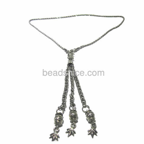 Stainless steel tassel necklace  handmade jewelry