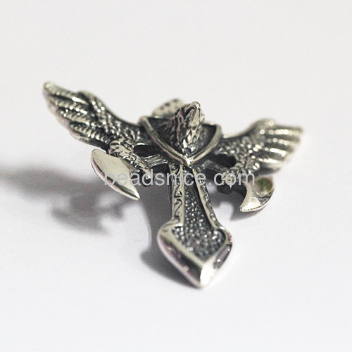 Cross with angle wings pendant made of 925 thai silver