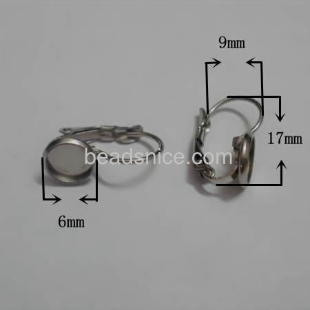 316 Stainless Steel Earring Finding earring pendant trays cabochons base  inner diameter 4mm