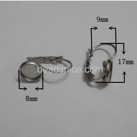 316 Stainless Steel Earring Blank Bezel Cabochon Setting base  inner diameter: 6mm