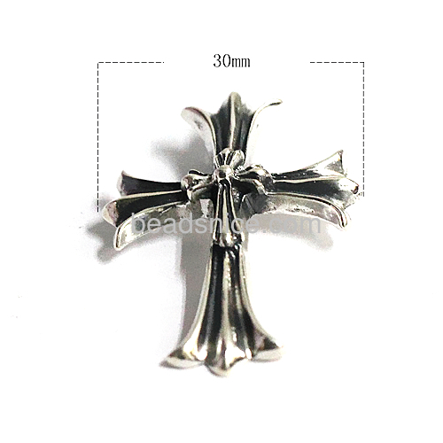 Double cross pendant CZ thai 925 sterling silver wholesale