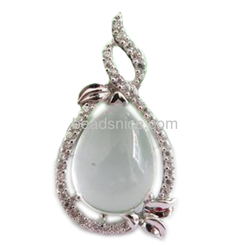 925 sterling silver pendant with white agate stone