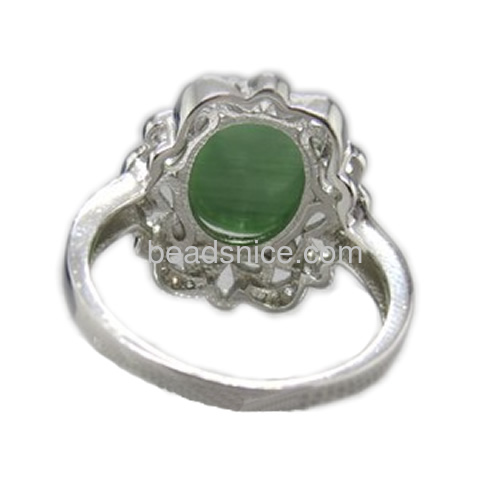New style 925 silver jewelry rings with oval malaysian jade