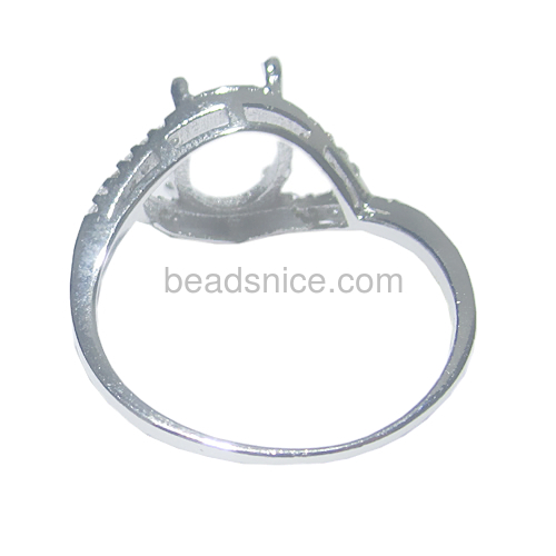 Ring mounting Sure-Set made of sterling silver  4-prong setting