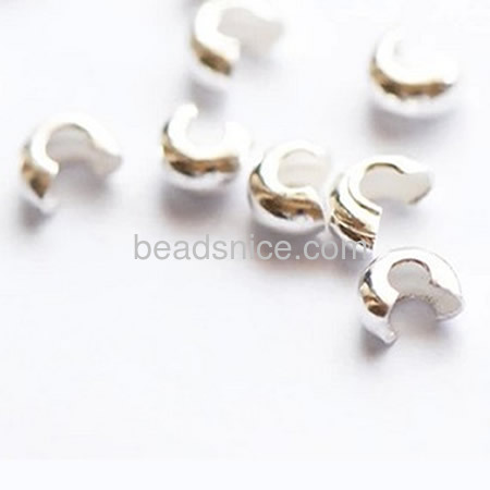925 Sterling Silver Crimp Beads Cover for DIY bracelet and necklace jewelry