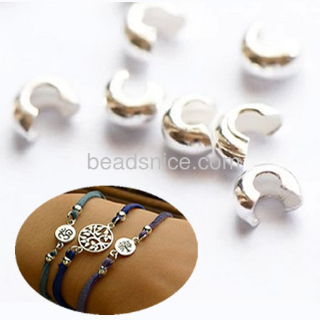 925 Sterling Silver Crimp Beads Cover for DIY bracelet and necklace jewelry