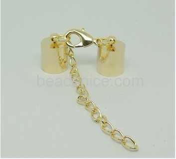 Ribbon leather end lobster clasps extension chain