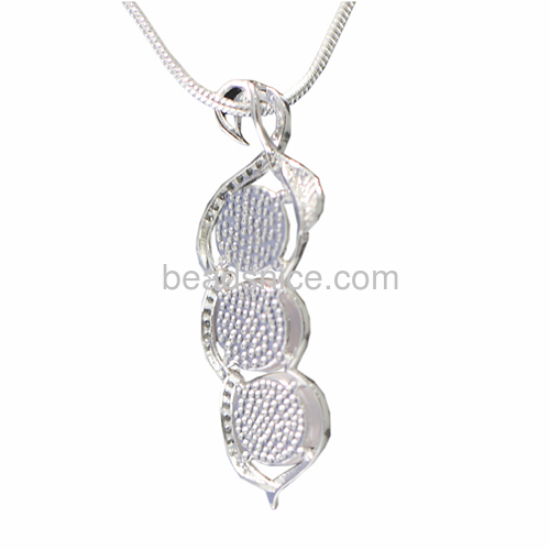 Pendant beans silver jewelry with zircon white agate
