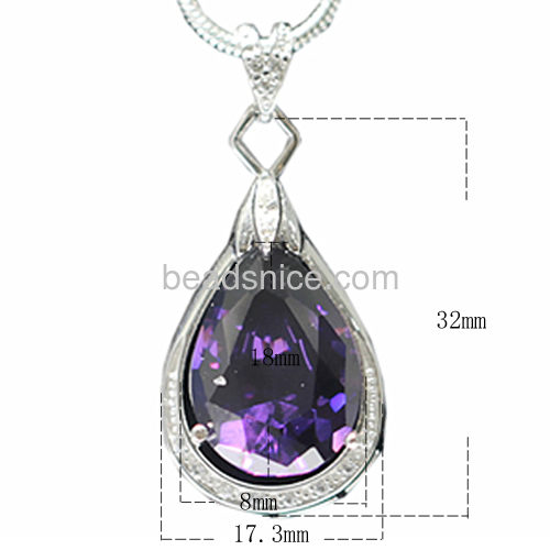 925 Pendant made of sterling silver with drops Amethyst