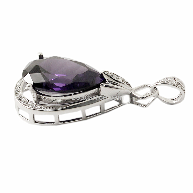 925 Pendant made of sterling silver with drops Amethyst