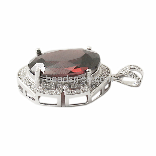 Pendants red crystal in sterling silver jewelry