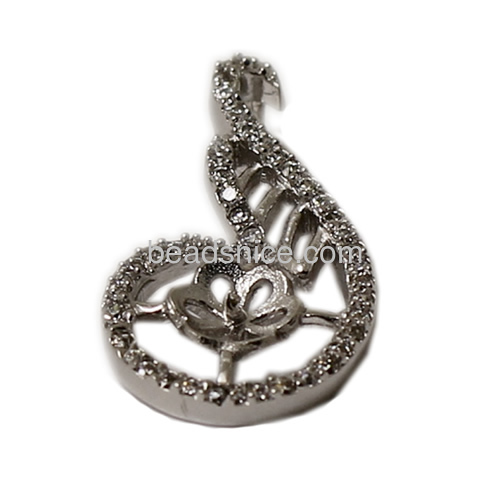 CZ pendant brass plum flower design jewelry
