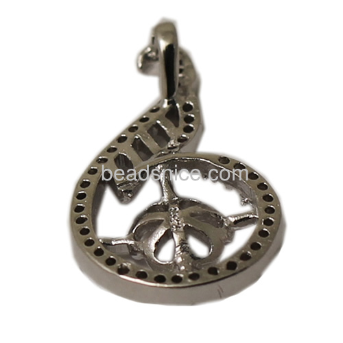CZ pendant brass plum flower design jewelry