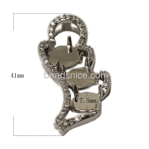 Pendant mount brass zircon fashion jewelry made in china wholesale