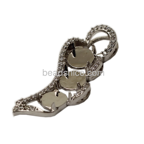 Pendant mount brass zircon fashion jewelry made in china wholesale