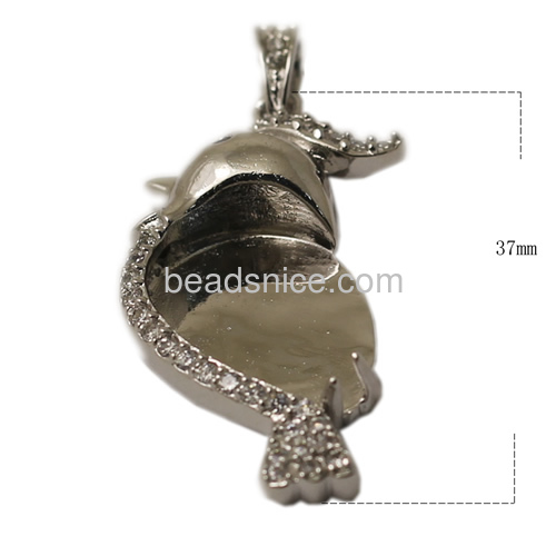 Parrot Pendant base with CZ Jewelry Pendant findings brass new design for girls