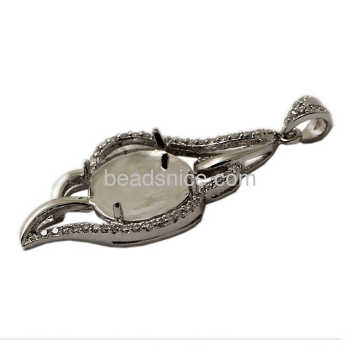 Pendant mount for stone pendant jewelry CZ brass