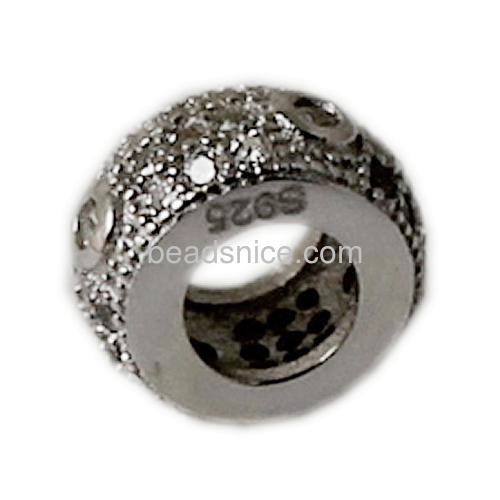 925 sterling silver zircon round beads models for girls
