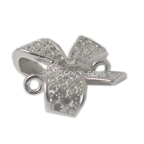 CZ bow tie connectors for design your own pendant of 925 Sterling silver