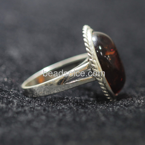 Natural amber ring with unique design