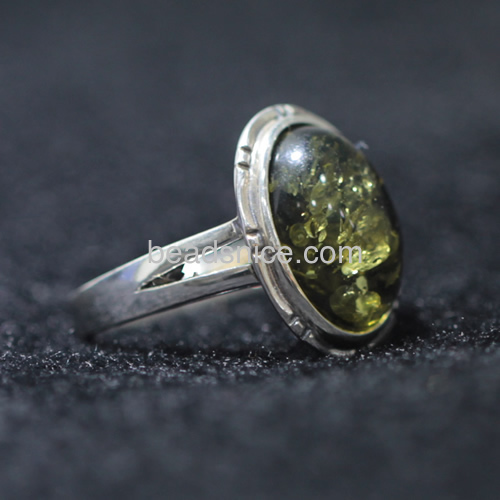 Ring designs beautiful amber stone 925 silver ring