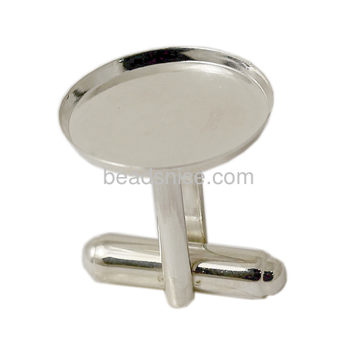 Cufflink blank 925 Sterling silver cufflink findings square fit 14mm round