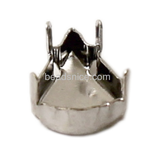 Crystal pendant bezel settings teardrop 4 prongs fit 5x10mm crystal DIY wholesale jewelry pendant findings brass