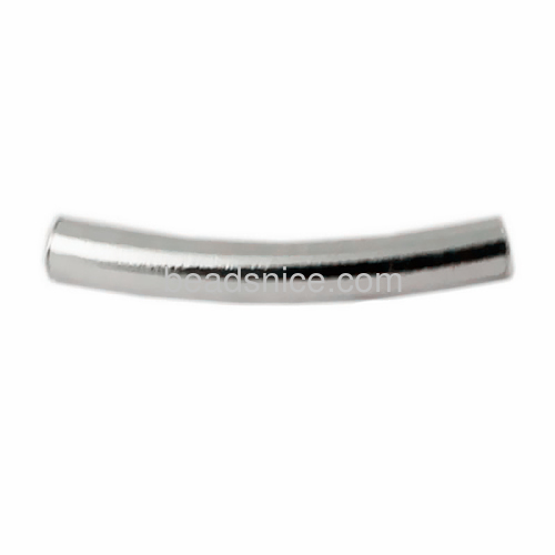 925 sterling silver smooth tube curved